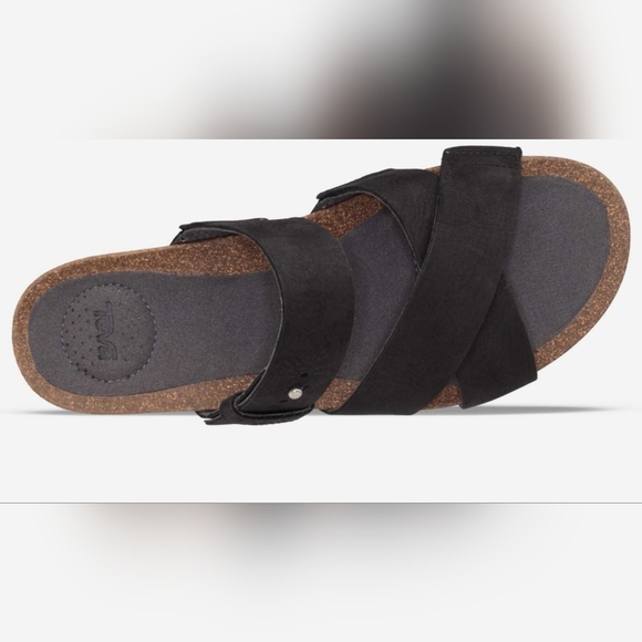 TEVA sandals Size 7.5 Women Model Mahonia Slides Black And Tan Color - Picture 2 of 12